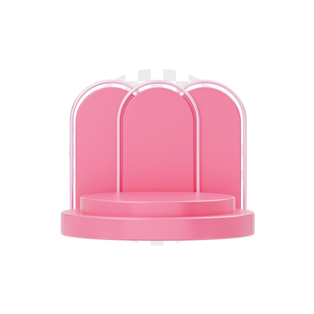 Vetrina rosa del podio 3D