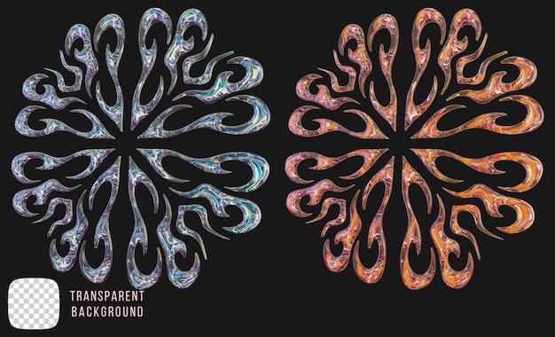 Vetro a dispersione Psd y2k forma astratta rendering 3D