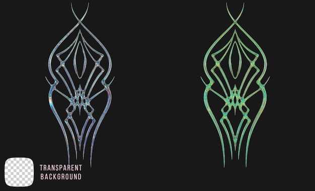 Vetro a dispersione Psd y2k forma astratta rendering 3D