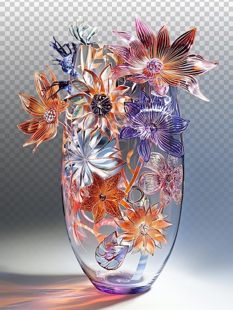 Vetro surreale pieno di fiori di fantasia geometrica