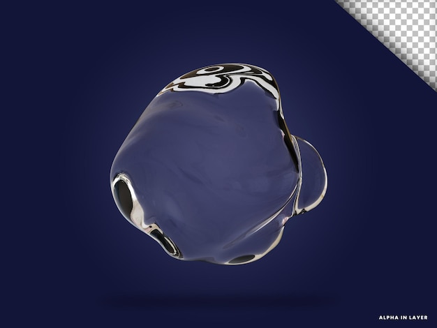 Vetro trasparente forma geometrica astratta forma moderna renderizzata in 3D