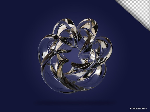Vetro trasparente forma geometrica astratta forma moderna renderizzata in 3D