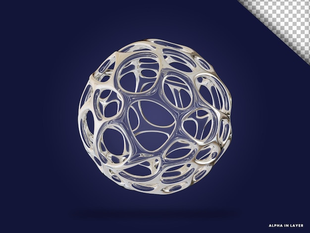 Vetro trasparente forma geometrica astratta forma moderna renderizzata in 3D