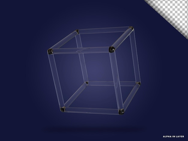Vetro trasparente forma geometrica astratta forma moderna renderizzata in 3D