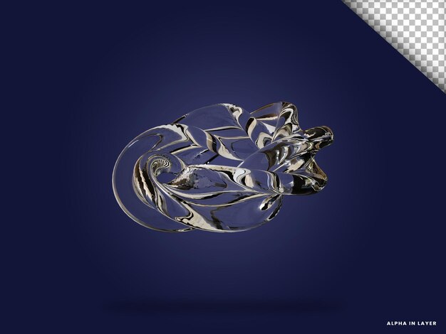 Vetro trasparente forma geometrica astratta forma moderna renderizzata in 3D