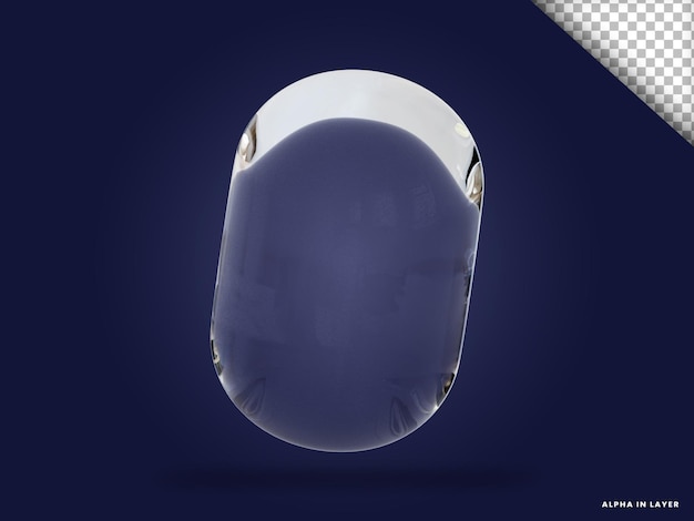 Vetro trasparente forma geometrica astratta forma moderna renderizzata in 3D