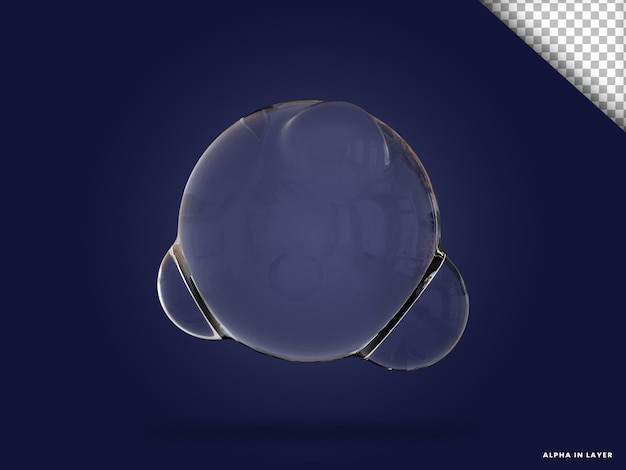 Vetro trasparente forma geometrica astratta forma moderna renderizzata in 3D