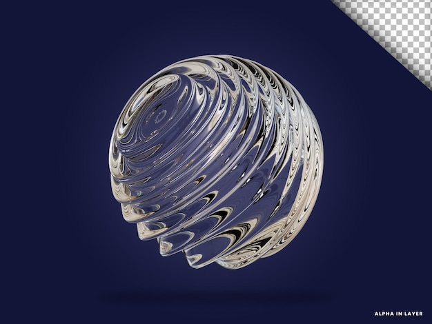 Vetro trasparente forma geometrica astratta forma moderna renderizzata in 3D