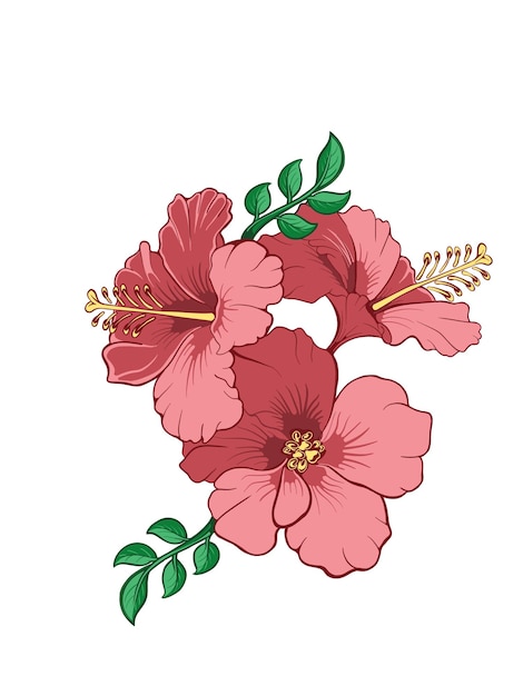 Vettore di fiori rossi