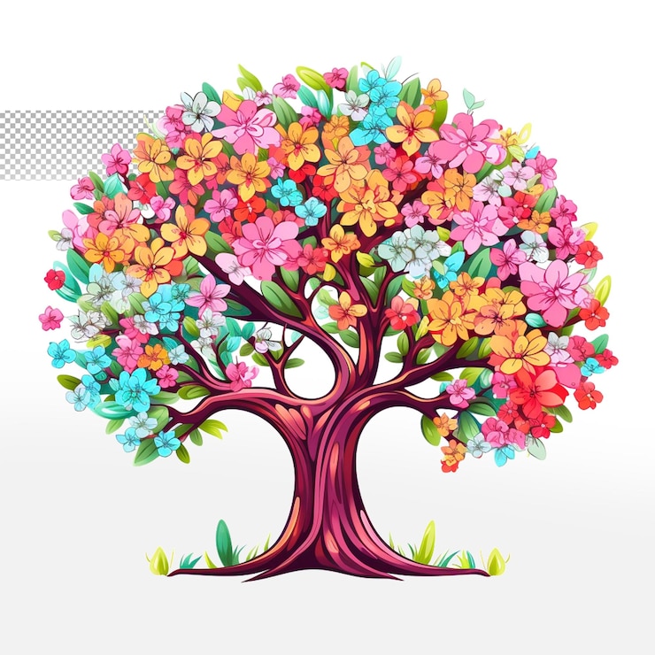 PSD vettore di illustrazione dell'albero isolato