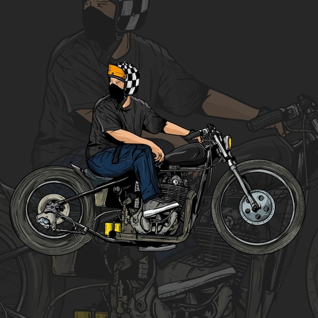 Vettore di illustrazione di motociclette d'epoca
