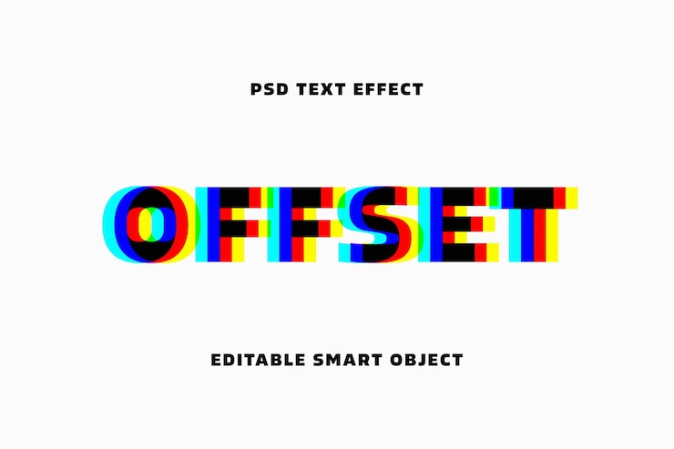 PSD vhs glitch text effect template