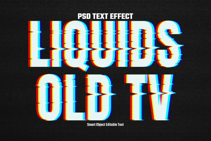 PSD vhs screen text effect