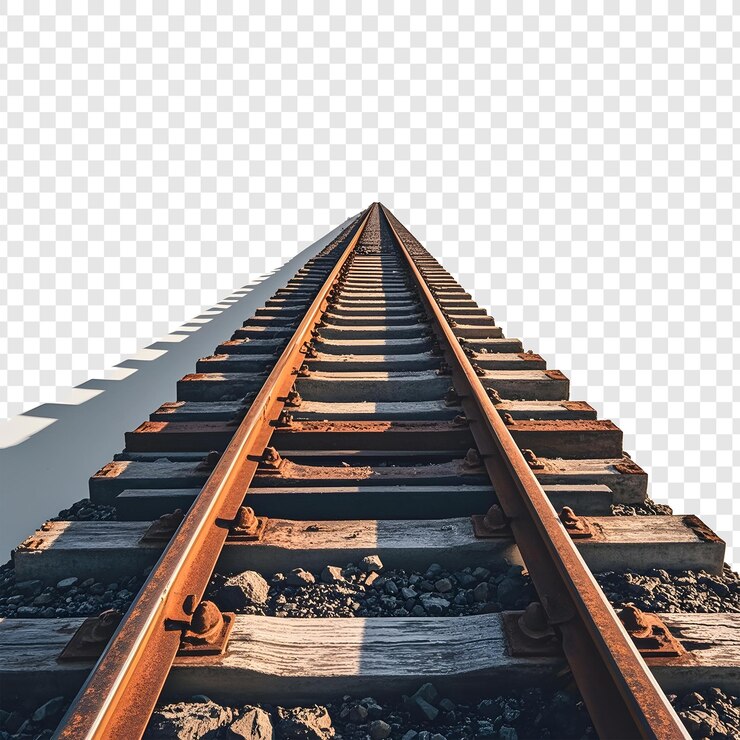 PSD una vía de tren con una sección transversal que se ha abierto