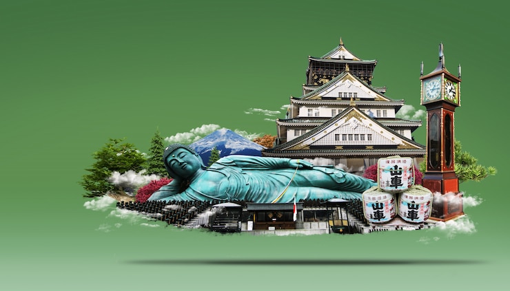 PSD viagem japão terra do sol nascente