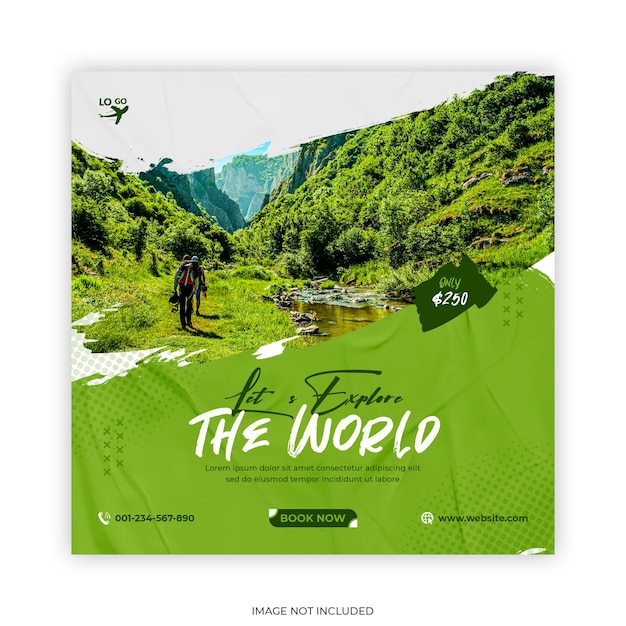 Viagens de turismo em mídia social POst
