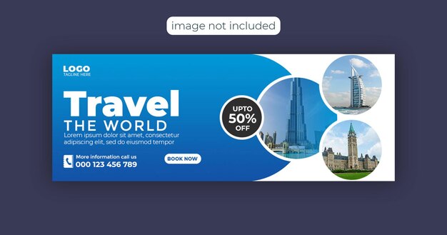 Viaggiare il mondo social media Facebook copertina web banner