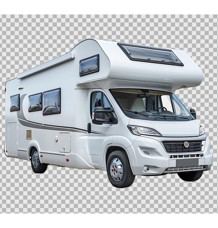 PSD viaje autocaravana coche familiar camioneta de acampada en fondo transparente aislado