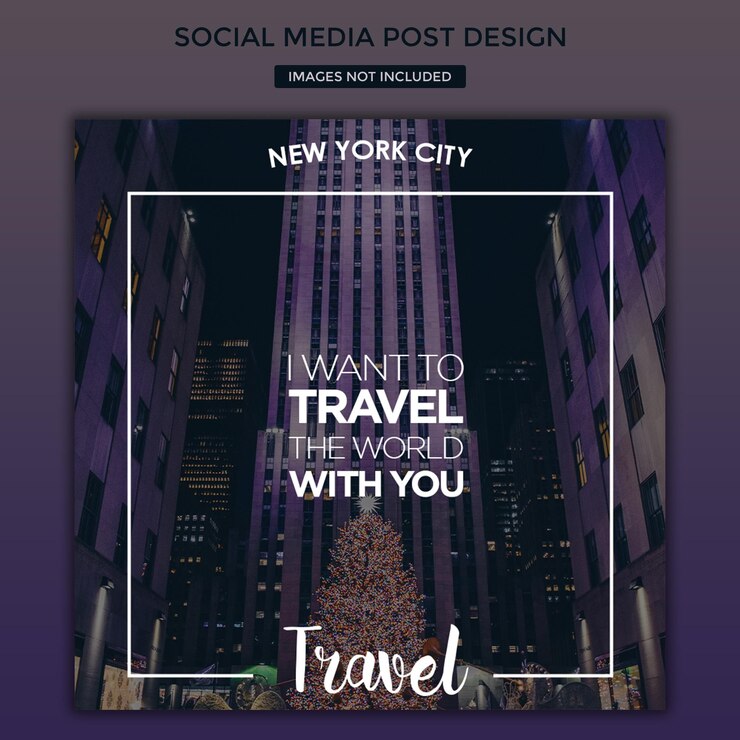 Viaje con usted diseño de banner de publicación en redes sociales para anunciantes de anuncios de plantillas de facebook instagram