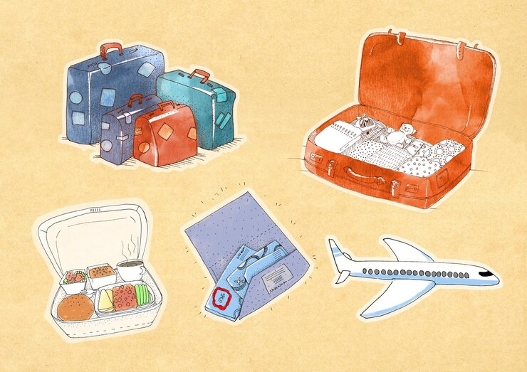PSD viajes hechos a mano por pegatinas de avión