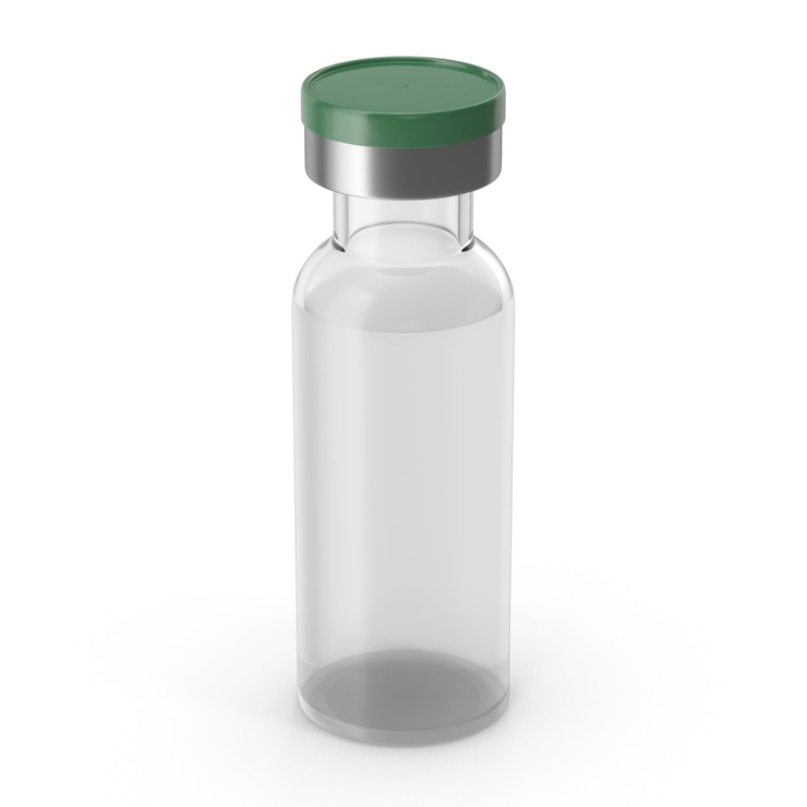 PSD vial médico con tapa verde