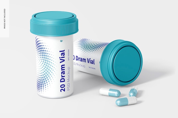 Viales de 20 Dram con maqueta de tapa reversible caído
