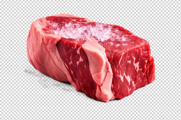 Viande de boeuf cru Ai découpe sur transparent