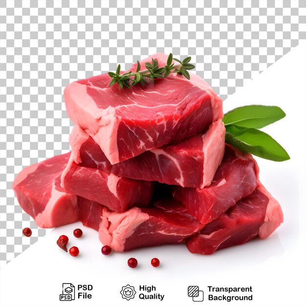 PSD la viande de bœuf isolée sur un fond transparent comprend un fichier png