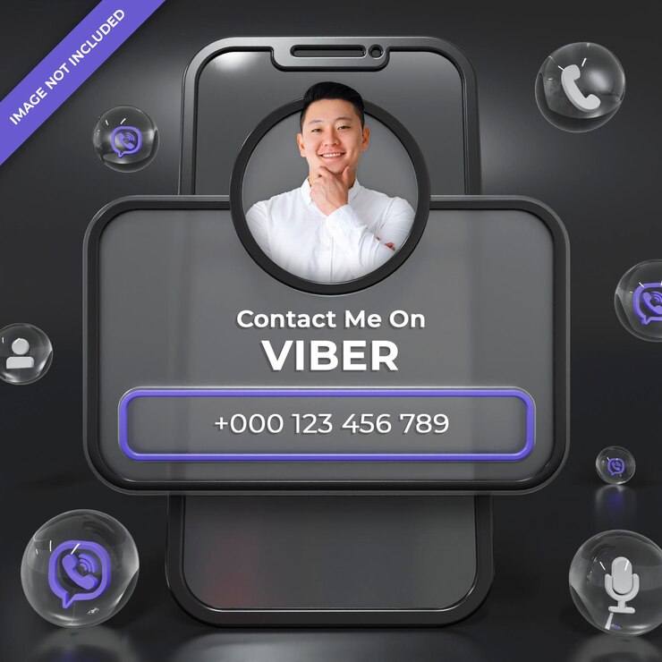 PSD viber perfil banner 3d render composición