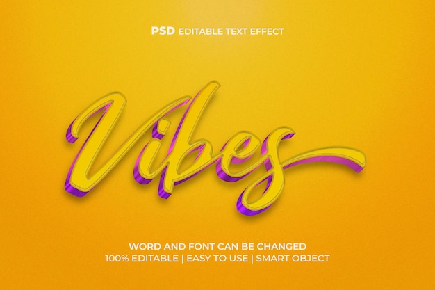 Vibes 3d text style effekt