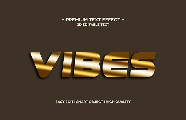 Vibes 3d-textstil-effektvorlage