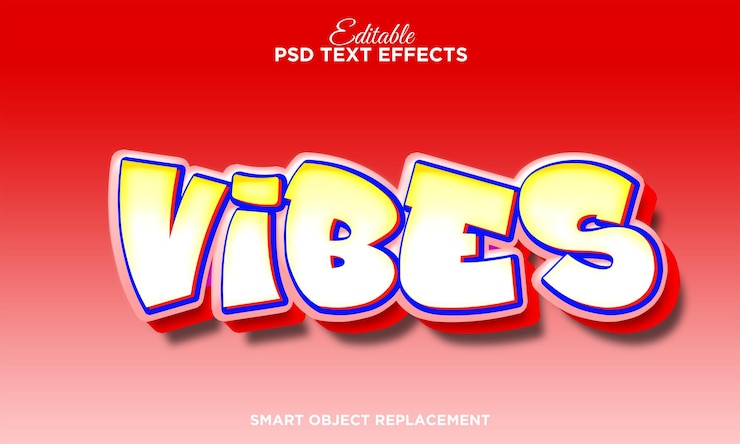 PSD vibes efecto de texto editable psd perfecto para proyectos creativos
