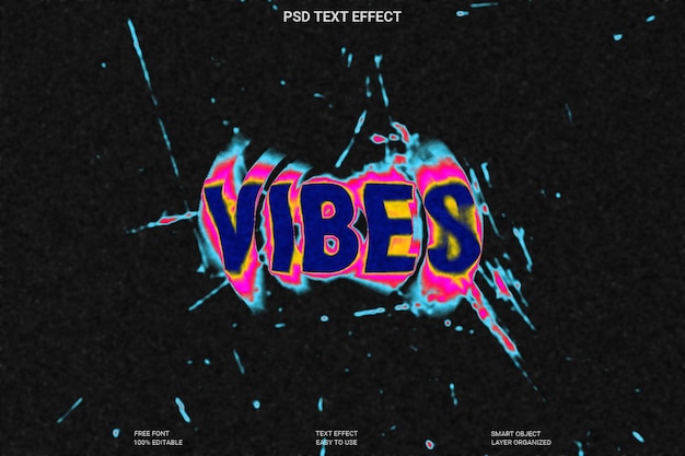 VIBES PSD Text Effect