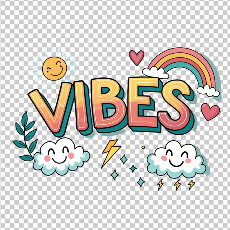 PSD vibes text-cartoon-stil bearbeitbare texteffekt