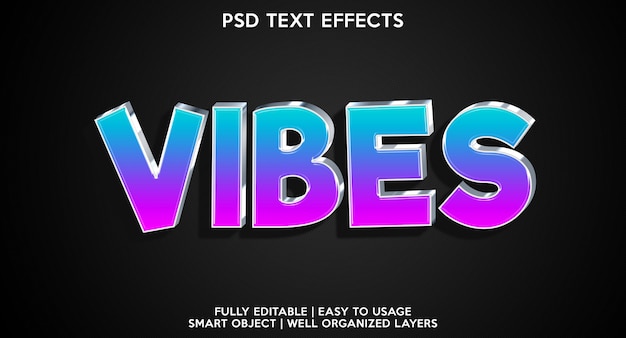 Vibes text effect modern