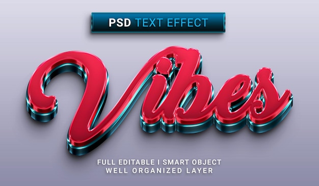 Vibes texteffekt im 3d-stil