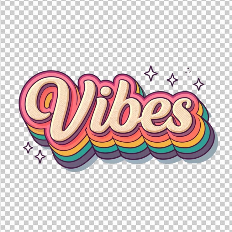 PSD vibes texto estilo de dibujos animados efecto de texto editable