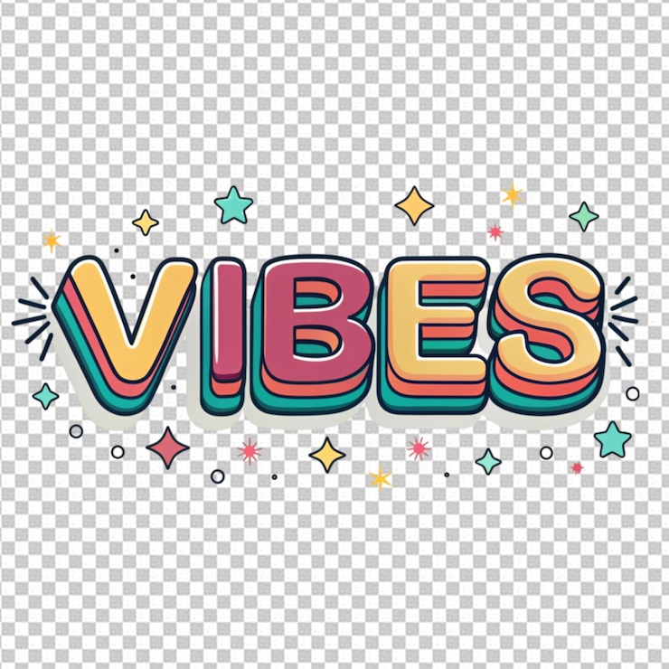 PSD vibes texto estilo de dibujos animados efecto de texto editable
