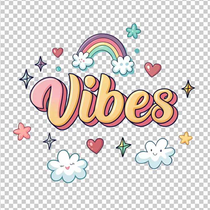 PSD vibes texto estilo de dibujos animados efecto de texto editable