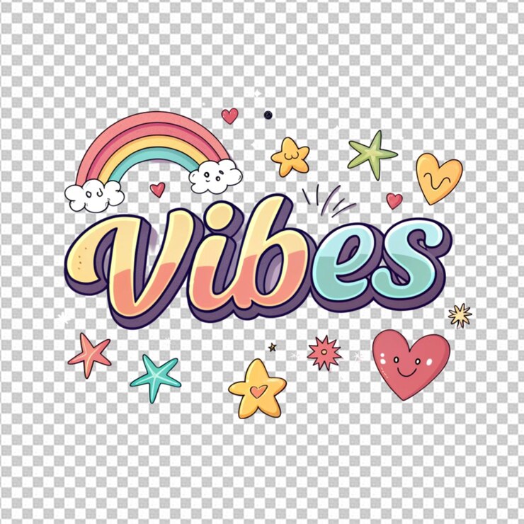 PSD vibes texto estilo de dibujos animados efecto de texto editable