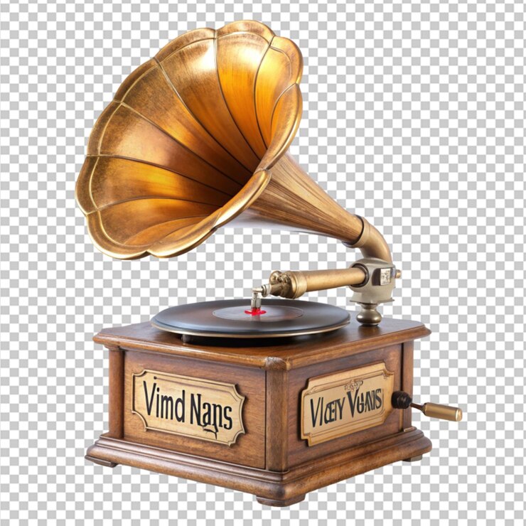 PSD vibraciones vintage gramofono 3d renderingquot sobre un fondo transparente