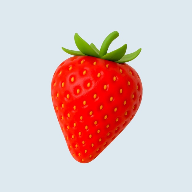 Vibrant 3D Cartoon Strawberry