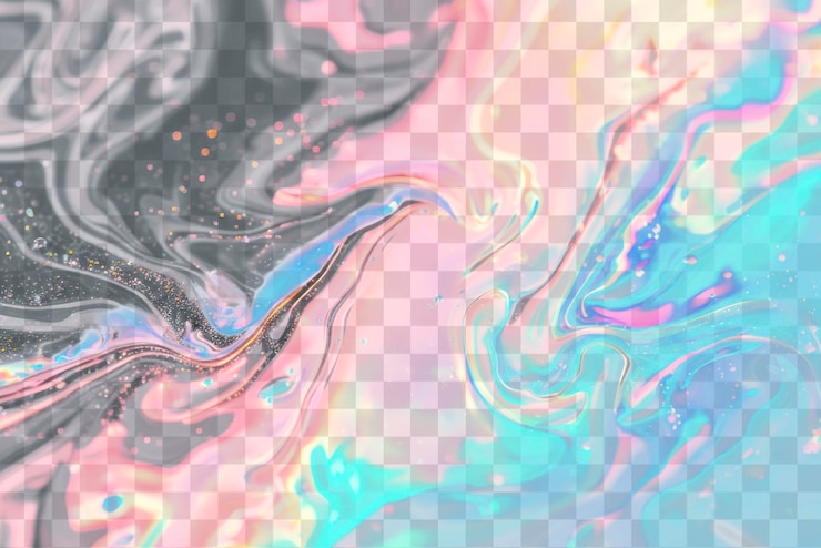 PSD vibrant abstract fluid png overlay effect transparent background