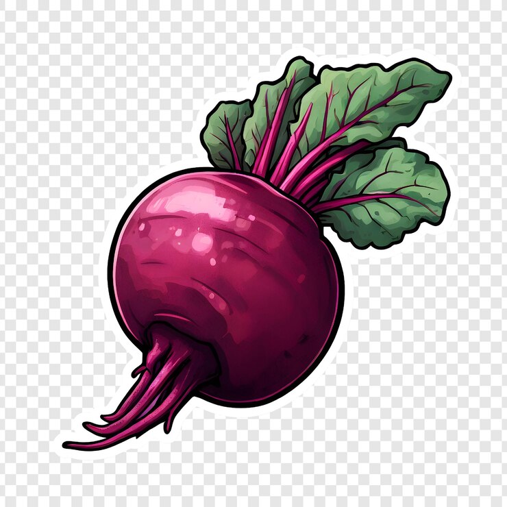 PSD vibrant beetroot vegetable sticker producto fresco desde la granja hasta la mesa