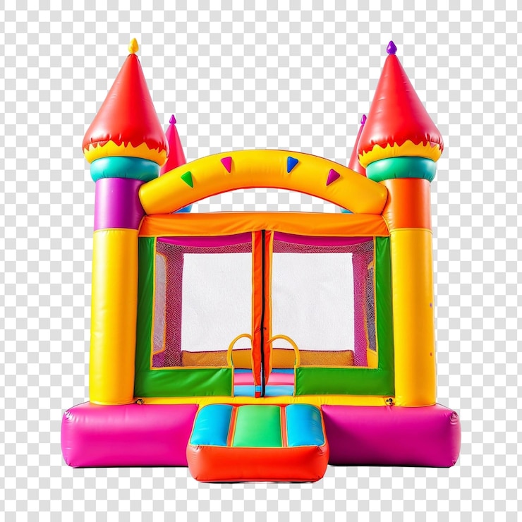 PSD vibrant bouncy castle for kids parties and outdoor fun