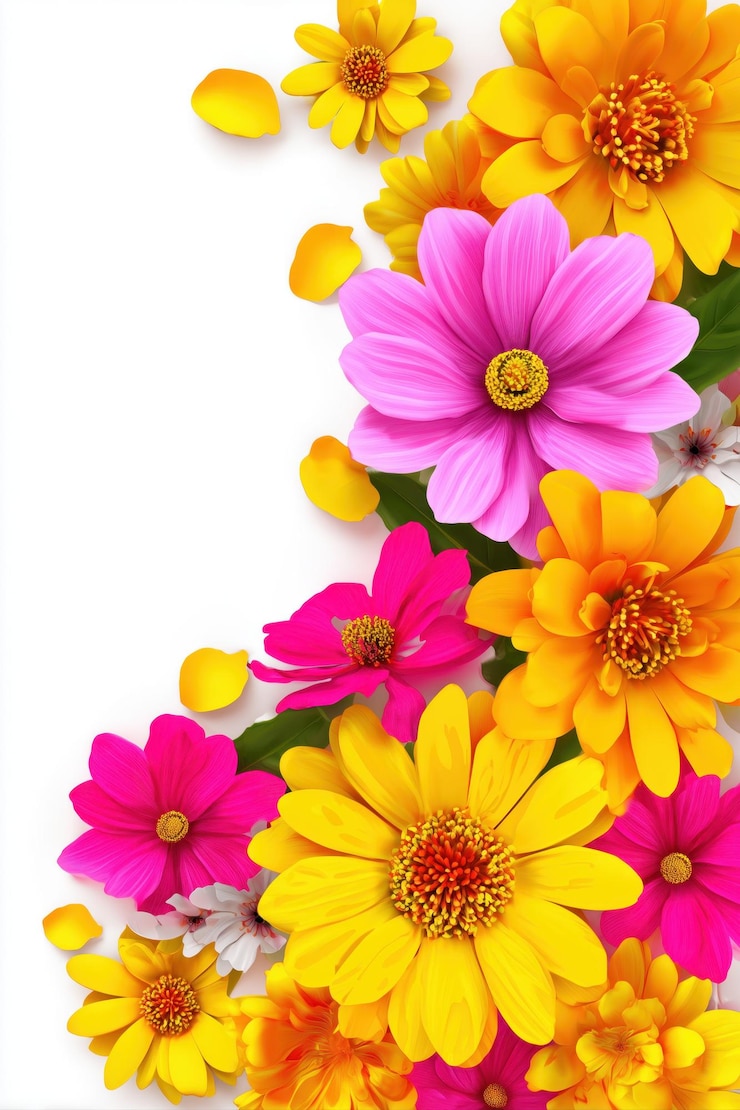 PSD vibrant bouquet of colorful flowers for celebration