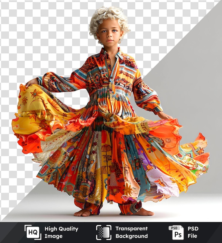 PSD vibrant child39s vestido un fluido colorido transparente psd para proyectos de diseño artístico perfecto fo
