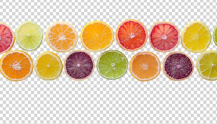 PSD vibrant collection of citrus fruit slices