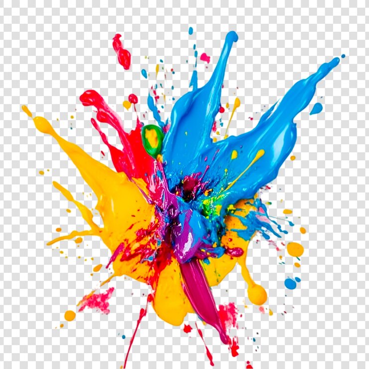 PSD vibrant color explosion paint splash abstract art