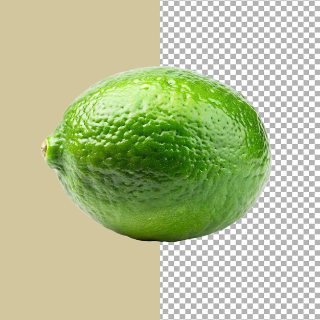 Vibrant Green Lime on Transparent Background